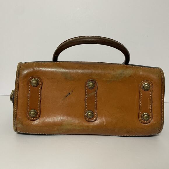 Dooney & Bourke Vintage Black Brown Leather Pebbled Hand Bag Purse - DAMAGED - Picture 8 of 16